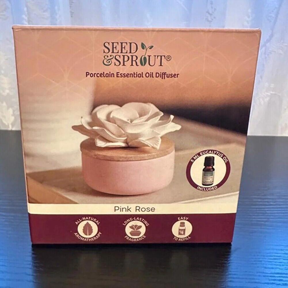 Seed & Sprout Porcelain Essential Oil Diffuser - Eucalyptus Aromatherapy